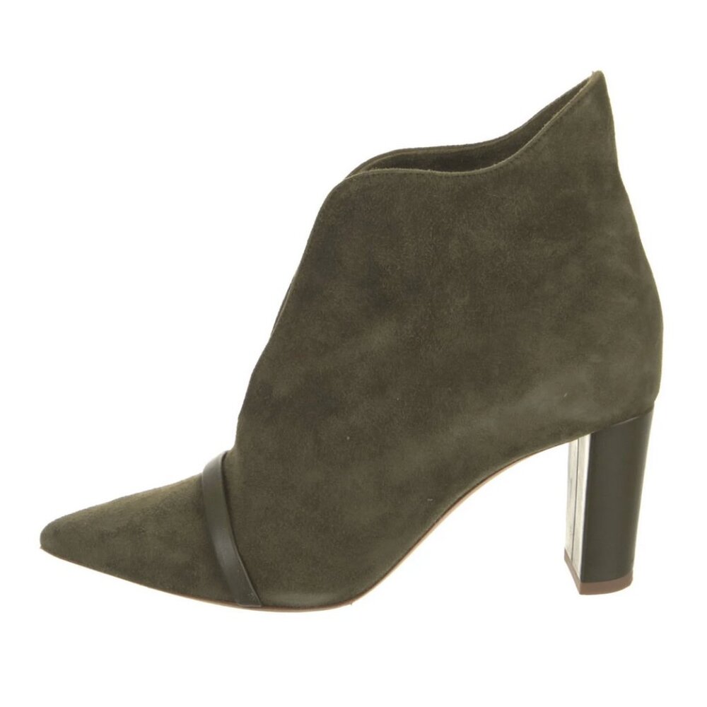 Malone Souliers green suede boots, size 7